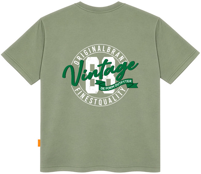 L.LAMO 男女通用 Vintage88 短袖T恤, 卡其色