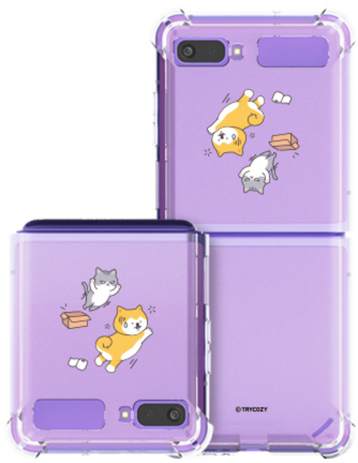 트라이코지 에어쿠션 방탄 젤 하드 휴대폰케이스 시즌3 02 액션냥이댕이