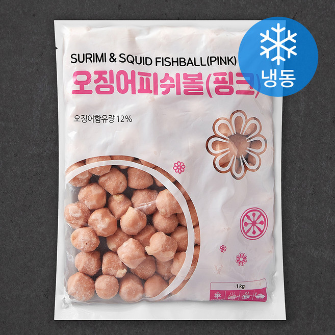 랜시 오징어 피쉬볼 핑크 (냉동), 1kg, 1개