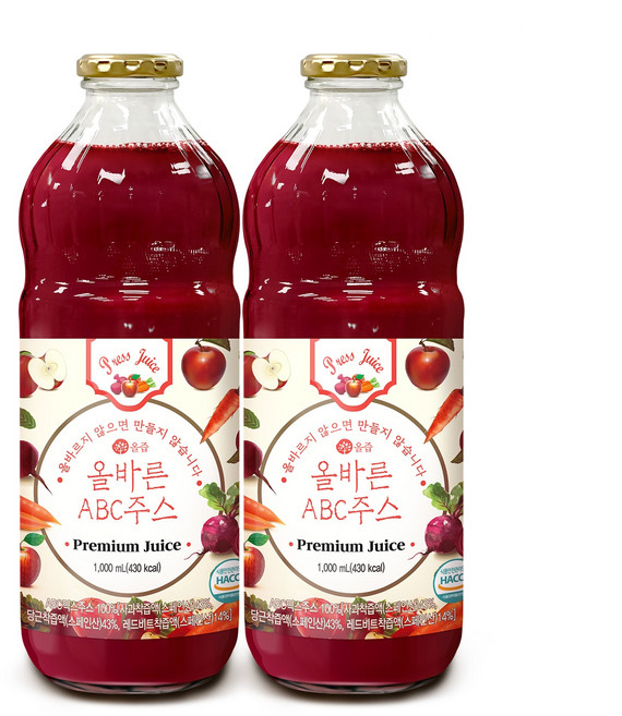 올즙 올바른 ABC주스, 1L, 2개