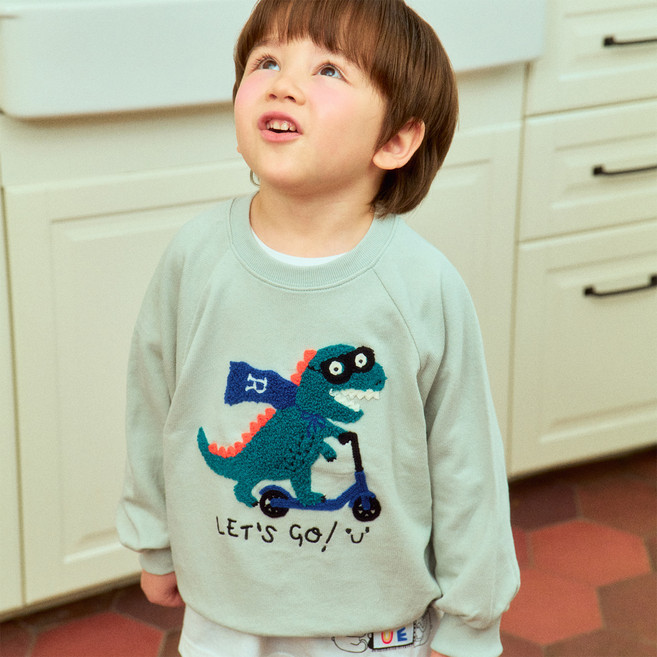 First Blue 兒童 Let's Go 動物刺繡 T恤