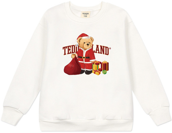 nykids 兒童款Teddy Island刷毛大學T T102