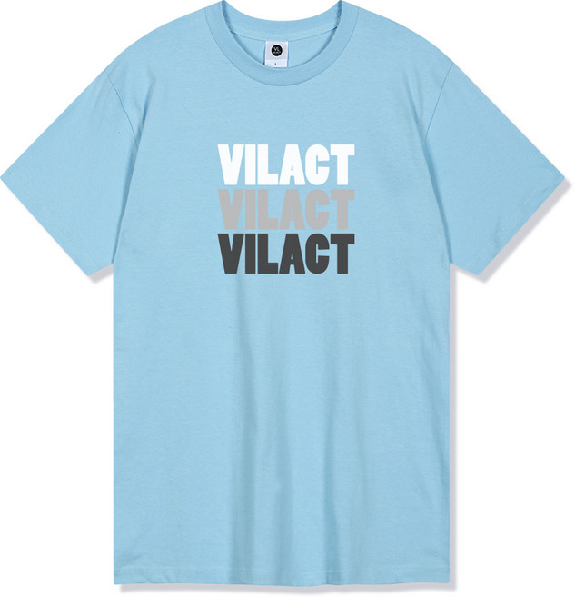 빌락트 18수 그래픽 타이핑 로고 통기성 반팔 티셔츠