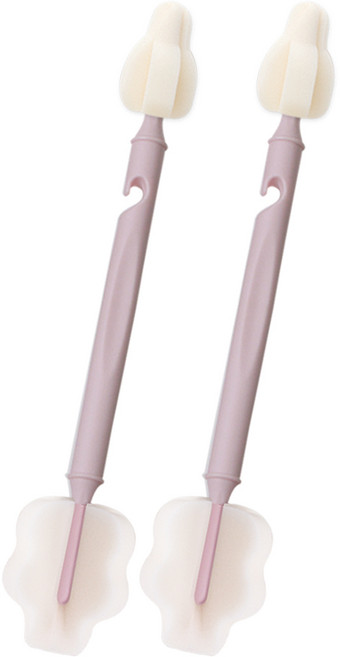 하이비 몽글이 듀얼 와이드 텀블러 주방 세척솔, 인디핑크, 2개