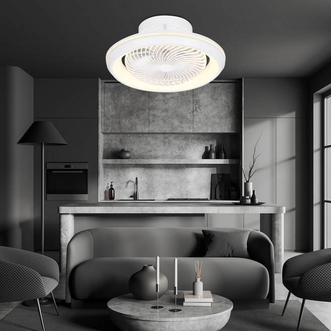 원하 IS 원형 선풍기 저소음 실링팬 천장등 500mm + 리모컨 세트, 화이트(천장등)