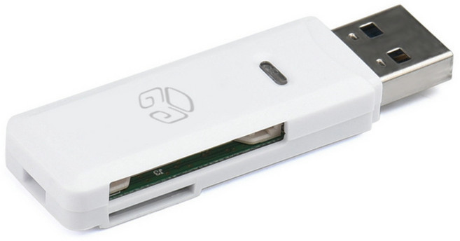 디지지 웨이브온 USB3.0 2in1 카드리더기, 화이트, YG-CR300, 1개