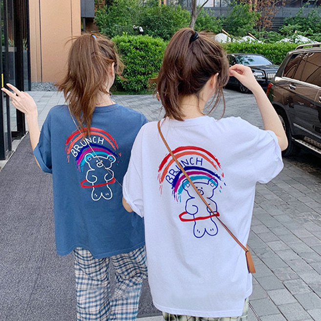 ROJI 여성용 미니베어 반팔 티셔츠 2종 세트