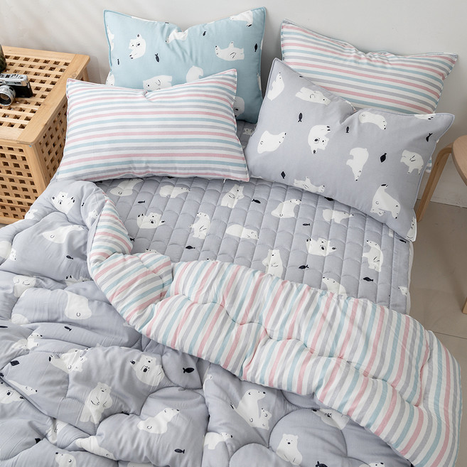 에르미아 곰돌이 부드러운 모달 사계절 차렵 침구세트