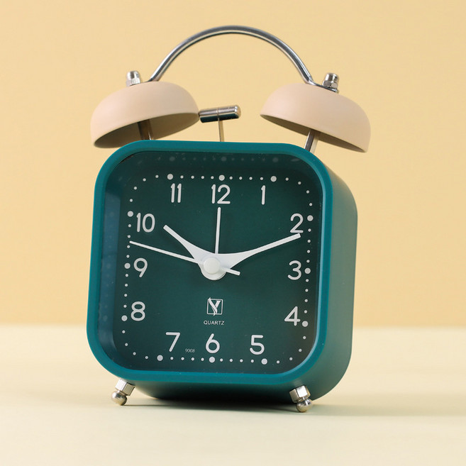 벤홈 무드 컬러 자명종 무소음 알람시계, 그린