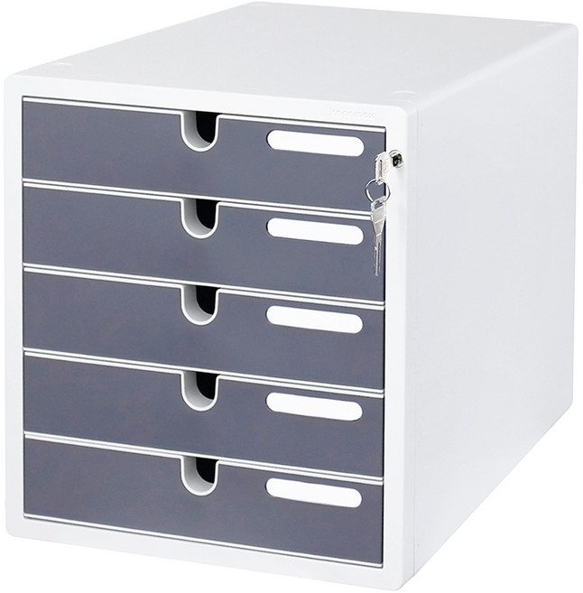 kapamax 彩色文件抽屜櫃, 深灰色, 5層