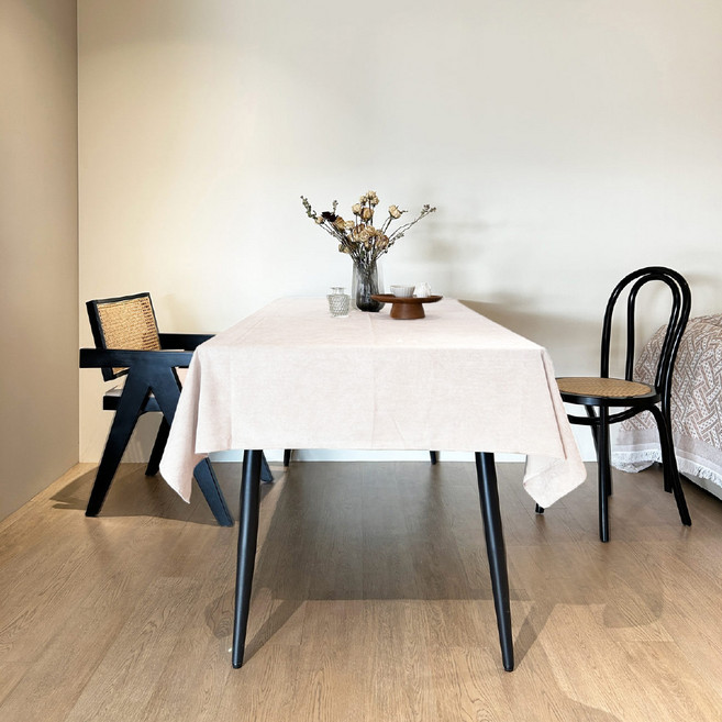 HOOM 禾慕生活 防水防貓抓桌布, 340 x 180cm, 奶油米白, 1條