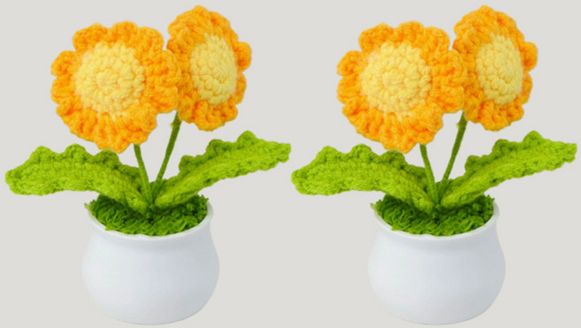 Allode 納骨塔人造花 2入, 10 雙層黃色雛菊