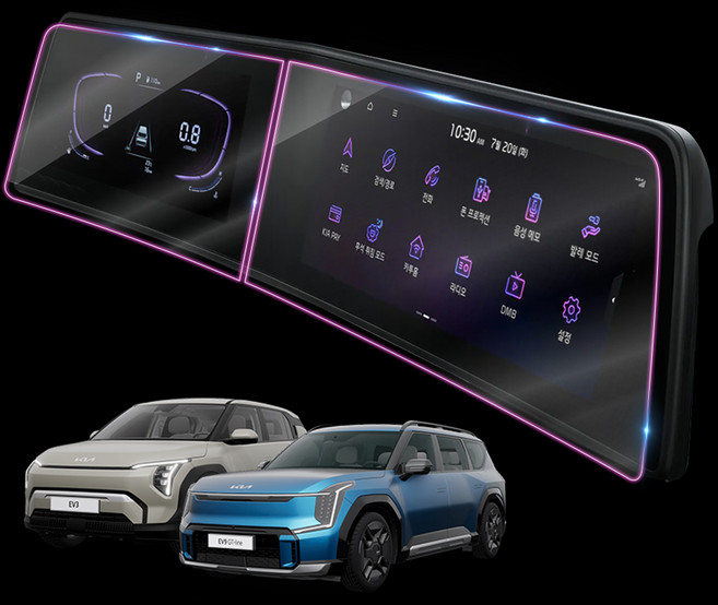 디테일링 차량용 디스플레이 풀커버 보호필름 클러스터, 1개, EV3 SV1, EV9 MV1