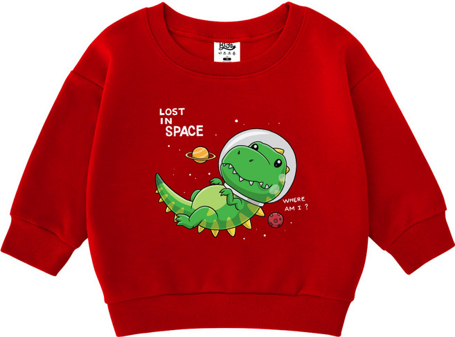 KIDSCREW 兒童款太空恐龍大學T