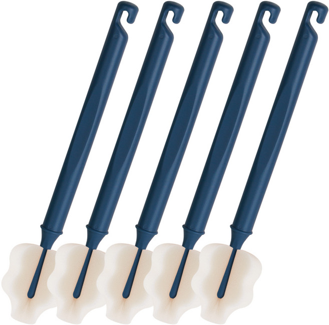 하이비 젖병 젖꼭지 세척솔 몽글이 롱 와이드솔, 클래식네이비, 5개