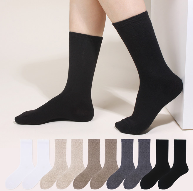 두발로 여성용 프리미엄 무지 장목 양말 10켤레 세트