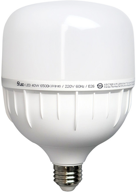 건식 GS LED 보안등 E26 고와트 삼파장 램프 40W, 주광색, 1개