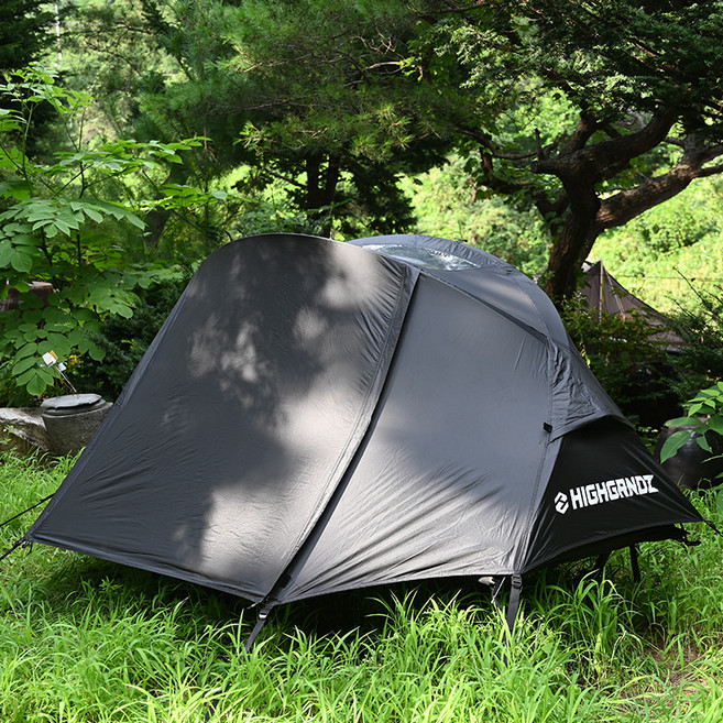 하이그라운즈 1.5P 루미 와이드 코트 호환 경량 대형 텐트, 블랙, 1.5인용