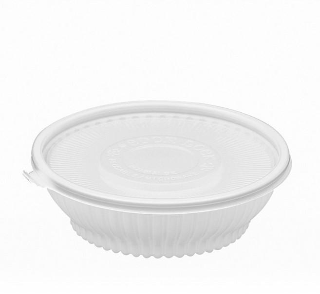 쿡앤락 196 면용기 백색 미니탕용기 미니 950ml + 뚜껑 세트, 50세트