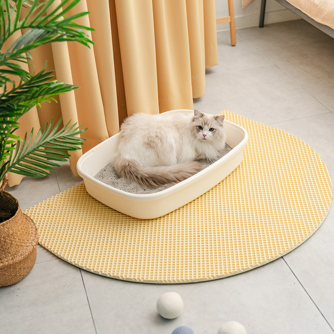 디팡 고양이 사막화방지 모래매트 화장실 발 패드, 아치형 버터, 1개