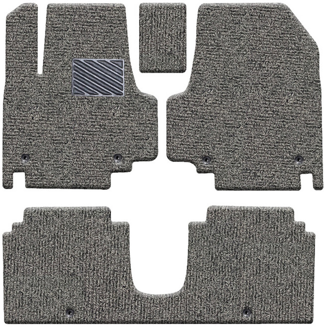 포시즌카매트 차량용 프리미엄 코일카매트 확장일체형 1+2열 4p, 현대 아이오닉5 2021, 그레이