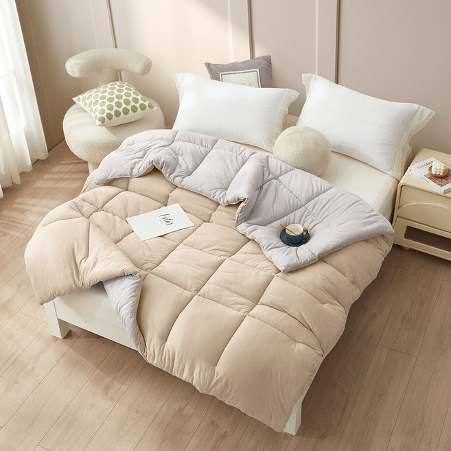 J-bedtime 床寢時光 韓系雙面針織超軟綿雲朵被 UKG9819L, 奶茶