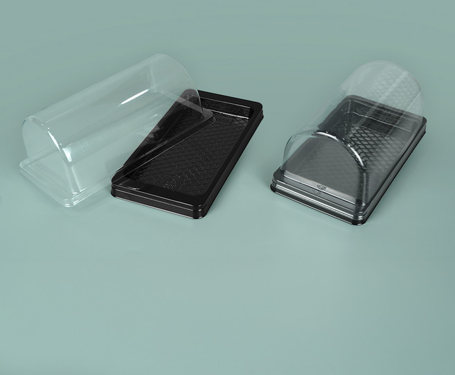 천운패키지 롤 투명 돔 케이스 50p, 블랙, 1개