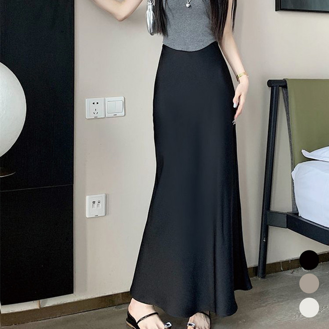 Elsso 賓客穿搭 緞面魚尾傘狀長裙