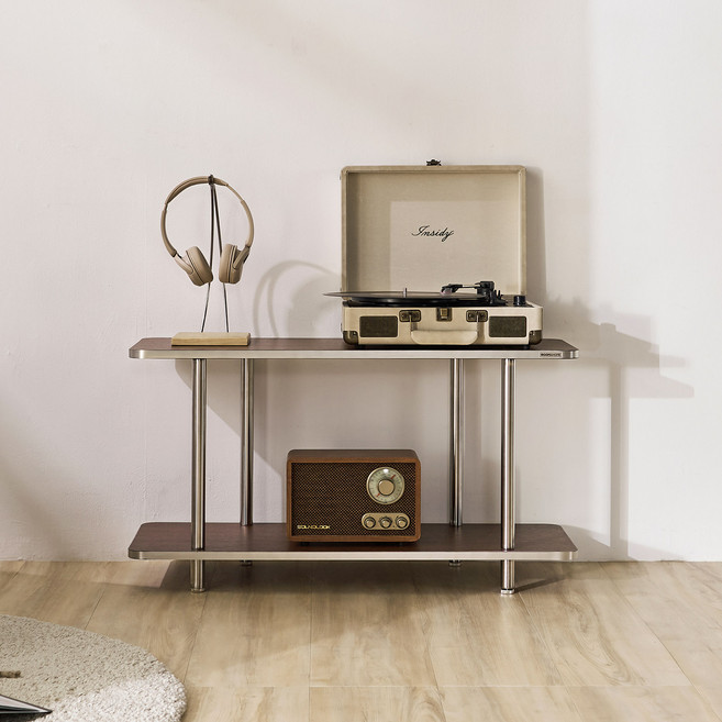 룸앤홈 스탠리 엣지 사각선반, 브라운, 2단