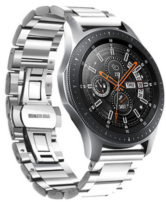 갤럭시워치 유광메탈 스트랩 20mm, 실버, 1개