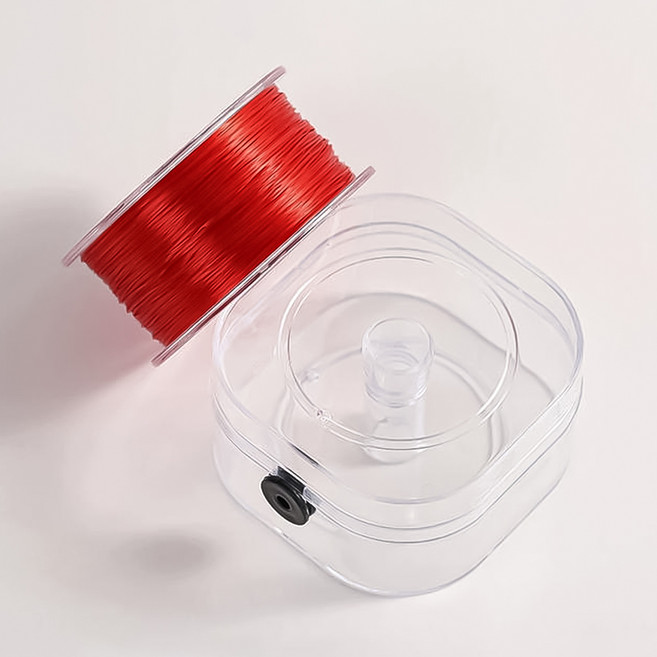 코히모 폴리우레탄 비즈 팔찌 매듭줄 5W0573 길이 100m x 두께 0.8mm, 레드, 1개