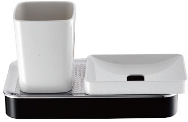 OLIVIA 칫솔 비누 컵 꽂이 세트, 혼합색상, 1개