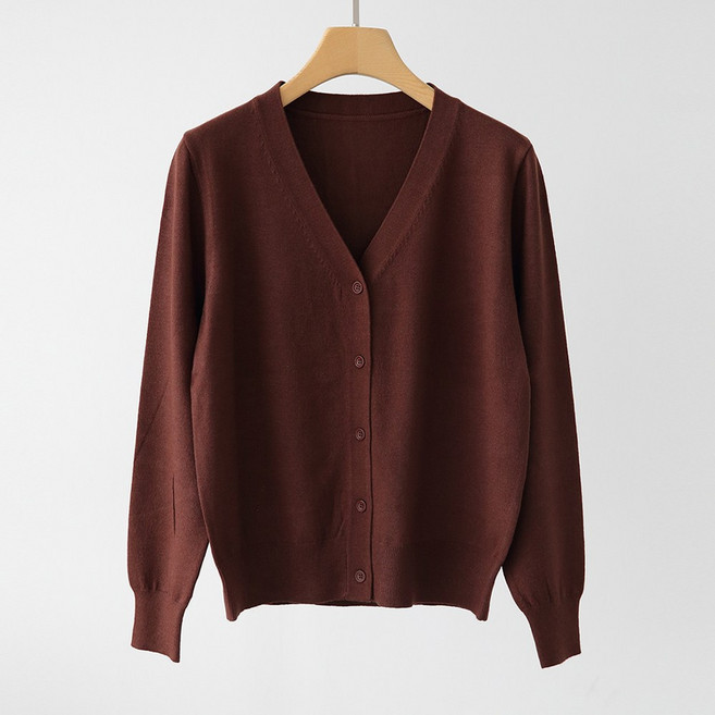 제니트 여성용 르헤 스탠다드핏 세미크롭 브이넥 비스코스 가디건 g1440