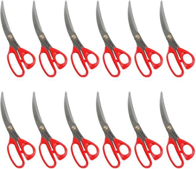 오복가위 구이구이 곡가위, 혼합색상, 12개