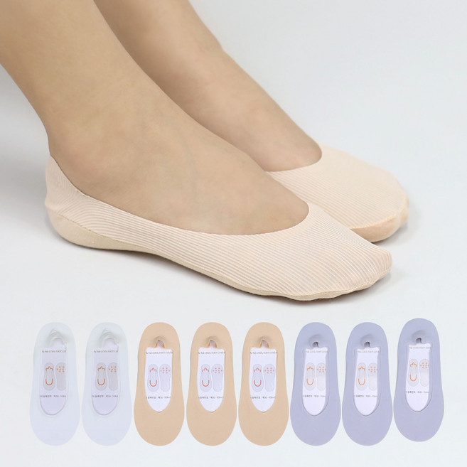 이지레그 여성용 무봉제 일반형 쿨 페이크삭스 8켤레