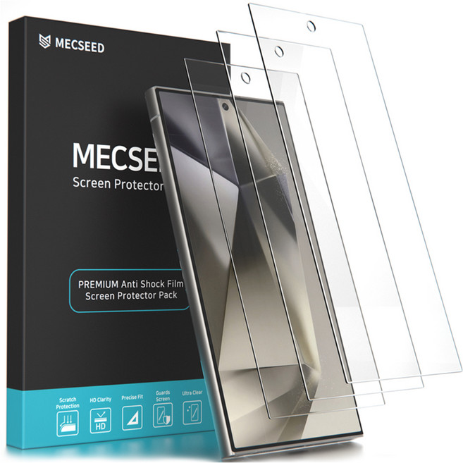 MECSEED 6DNF 全覆蓋自我修復混合玻璃硬塗層強化手機螢幕保護貼 3入, 1組