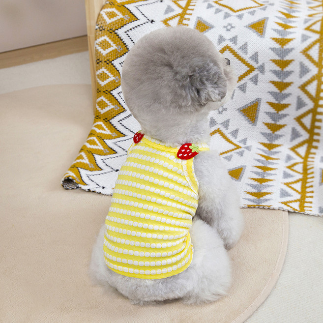 파스텔펫 반려동물 봄봄 민소매 티셔츠, 옐로우, 1개