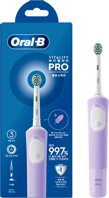 오랄비 전동칫솔 바이탈리티 프로 플로스액션 라일락 미스트, D103, 라일락미스트, 1개