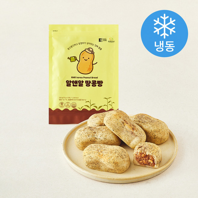 알앤알 땅콩빵 (냉동), 70g, 1개, 5개입