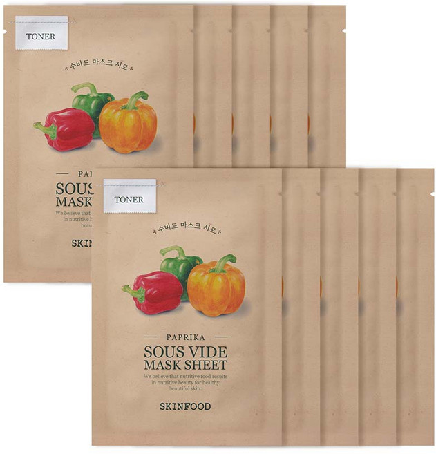 SKINFOOD 舒肥面膜 紅甜椒 18g, 1入, 10個