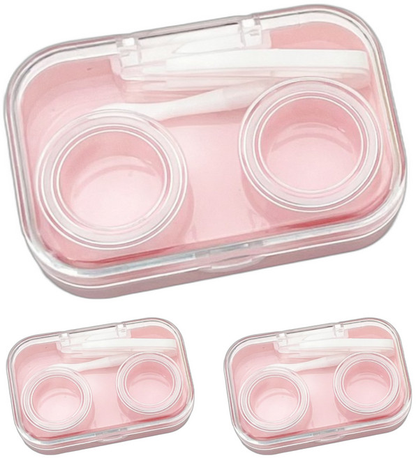 블랙트리 레인보우 렌즈 케이스, 핑크, 3개