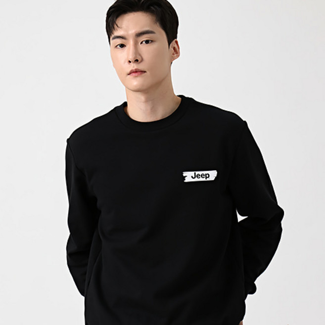 지프 남여공용 페인팅 빅로고 긴소매 맨투맨 티셔츠 JP6TSU837