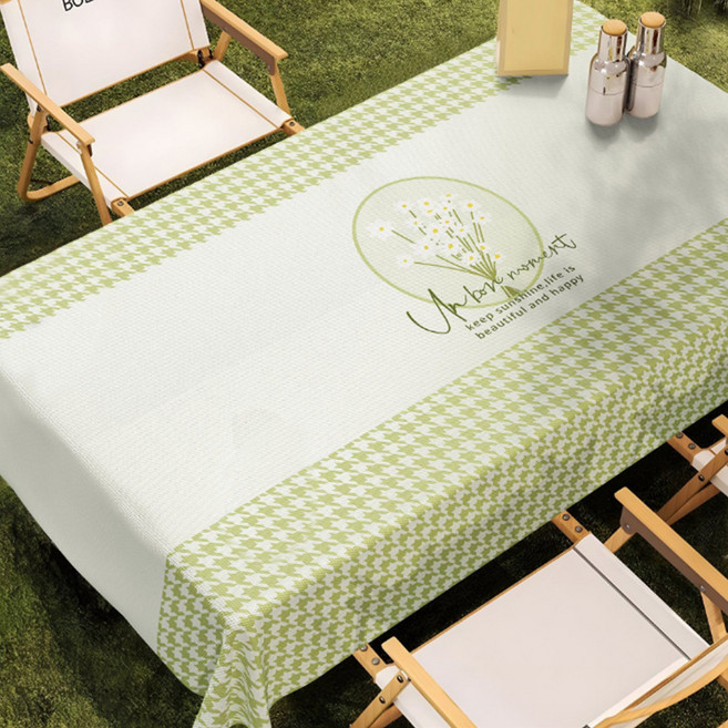 알로데 플라워 체크 캠핑 테이블보, 03 데이지A