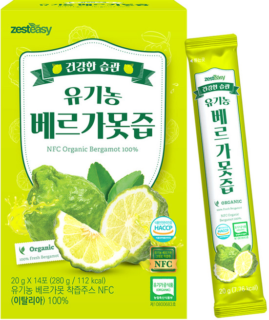 제스티지 NFC 유기농 베르가못즙 100% 스틱 14p, 1개, 280g