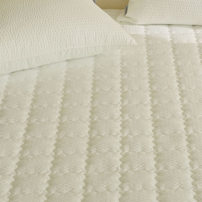 아망떼 에센셜 시어서커 리플 침대패드, 화이트