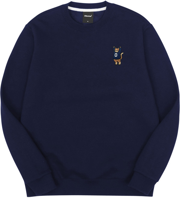 옥스타 남녀공용 만세냥 자수 특양면 맨투맨