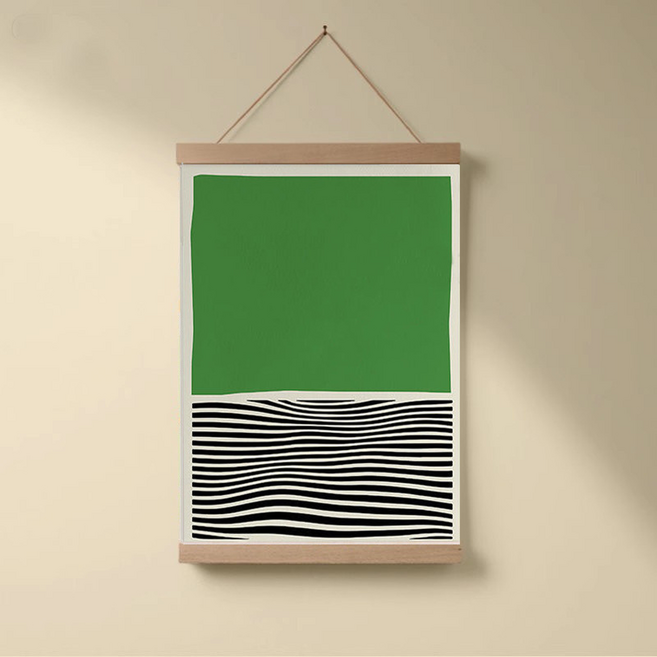 바이데 힐링되는 녹색 그린 포스터 두꺼비집 배전함 가리개 행잉 그림, 그린타입 F