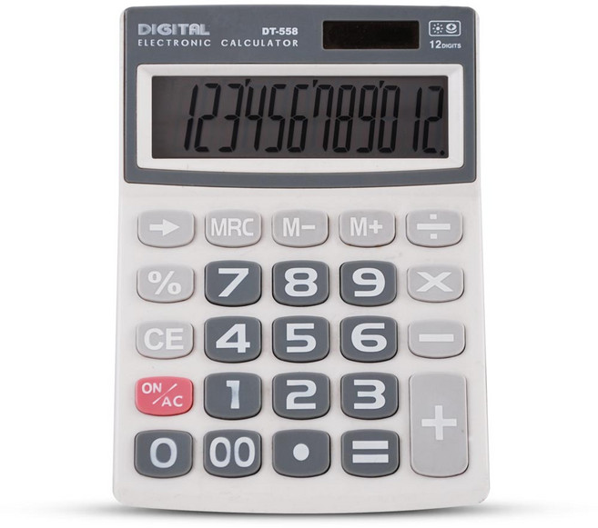 다와 디지털 데스크탑 계산기 12자리 DT-558, 혼합색상, 1개