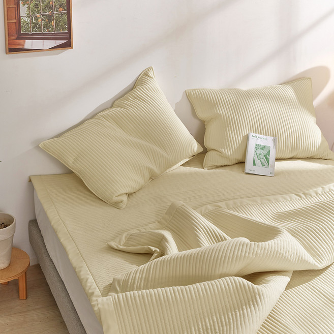 파르페by알레르망 에어리 알러지케어 크리즈워싱 이불겸 패드 스프레드, 소프트옐로우