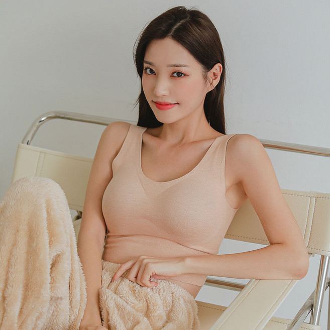 GLAM GONGGAM 感性風刷毛冬季Bra Top無鋼圈無縫線無痕運動內衣